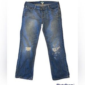 Hollister medium wash vintage distressed jeans size 7